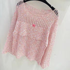 Vertical Mesh Knit Top
