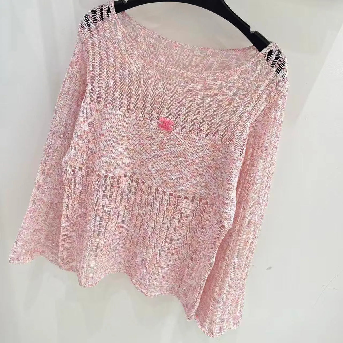 Vertical Mesh Knit Top