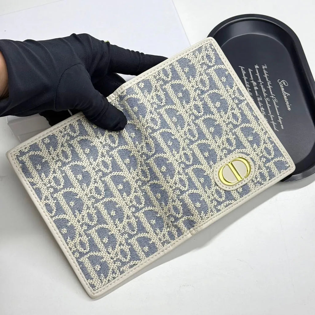 Jacquard Fabric with Leather Card Holder Wallet