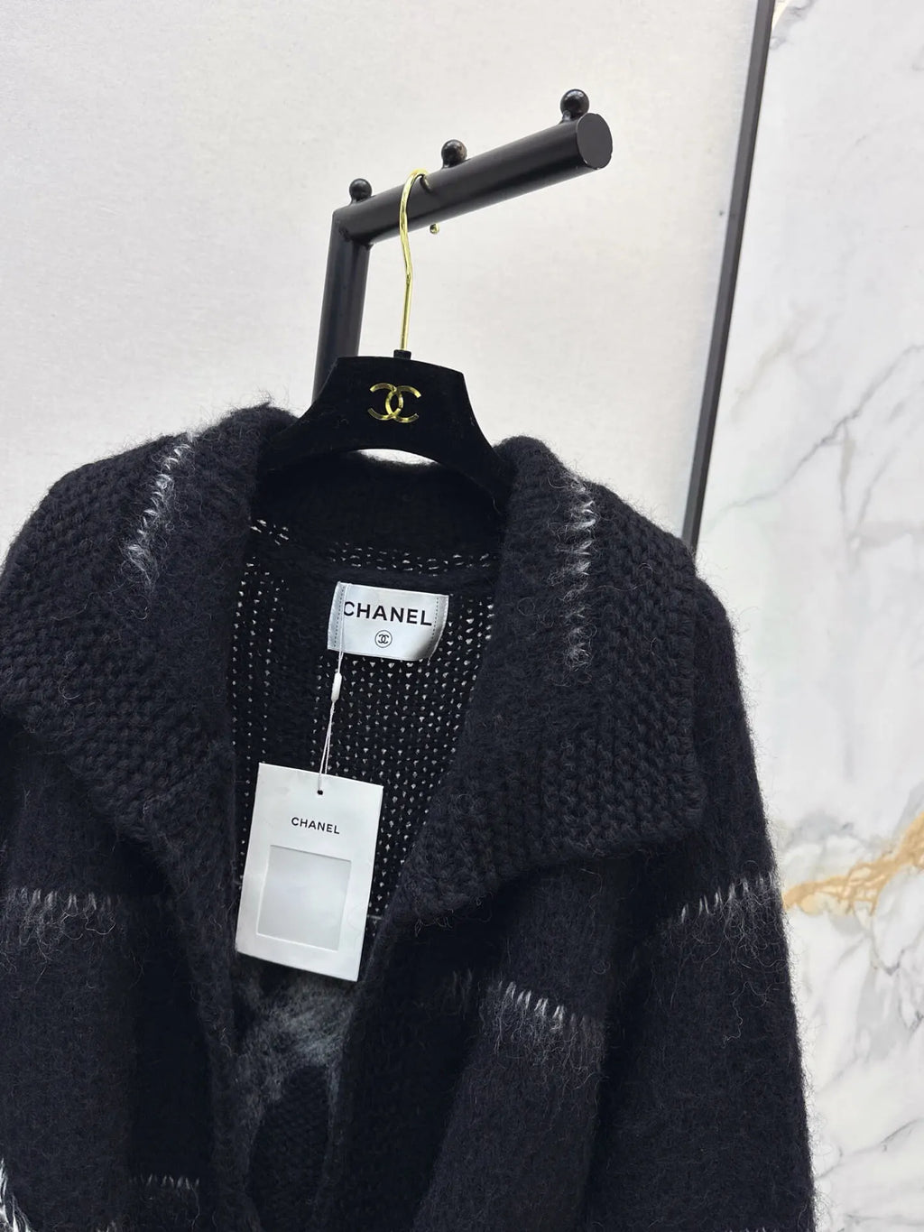 Lapel Mohair Mid-length Cardigan