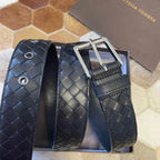 Minimalist Style Leather Woven Belt
