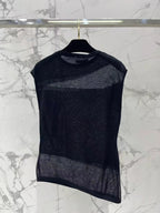 Sheer Asymmetric Sleeveless Top