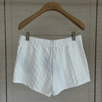 Elastic Waist Jacquard Mini Shorts