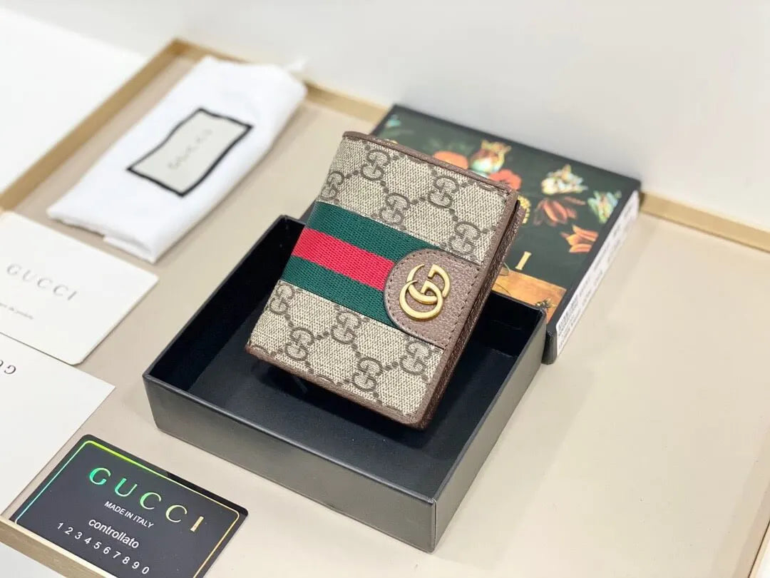 Retro Pattern Contrast-Accent Short Wallet