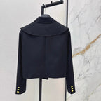 Nautical Collared Cropped Jacket