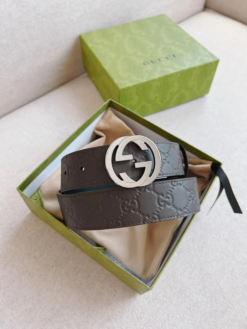 Classic Embossed Calfskin Leather Belt