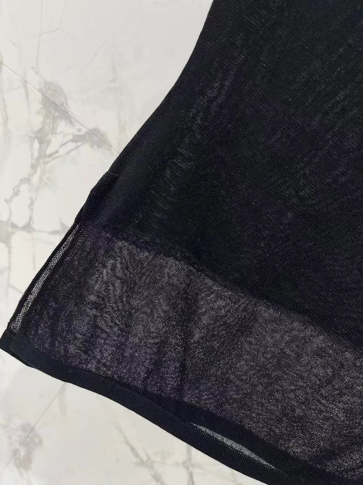 Sheer Asymmetric Sleeveless Top