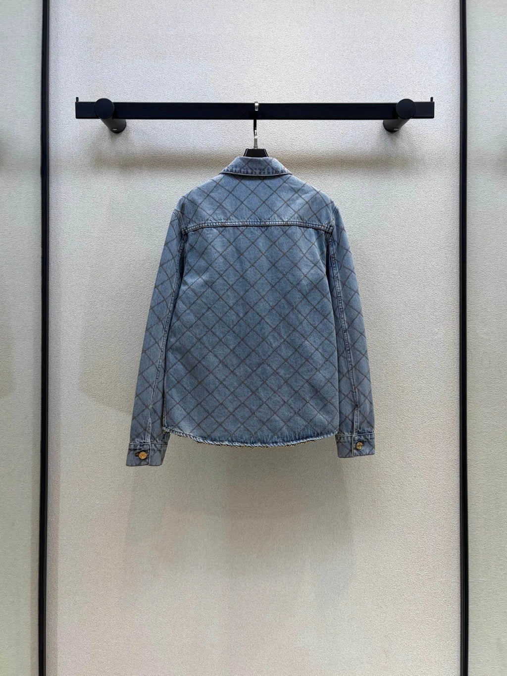 Diamond Stitch Denim Shirt Jacket