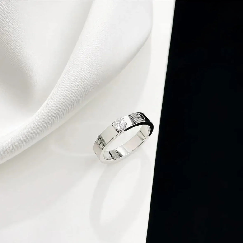 Classic Slim Shank Solitaire Diamond Ring