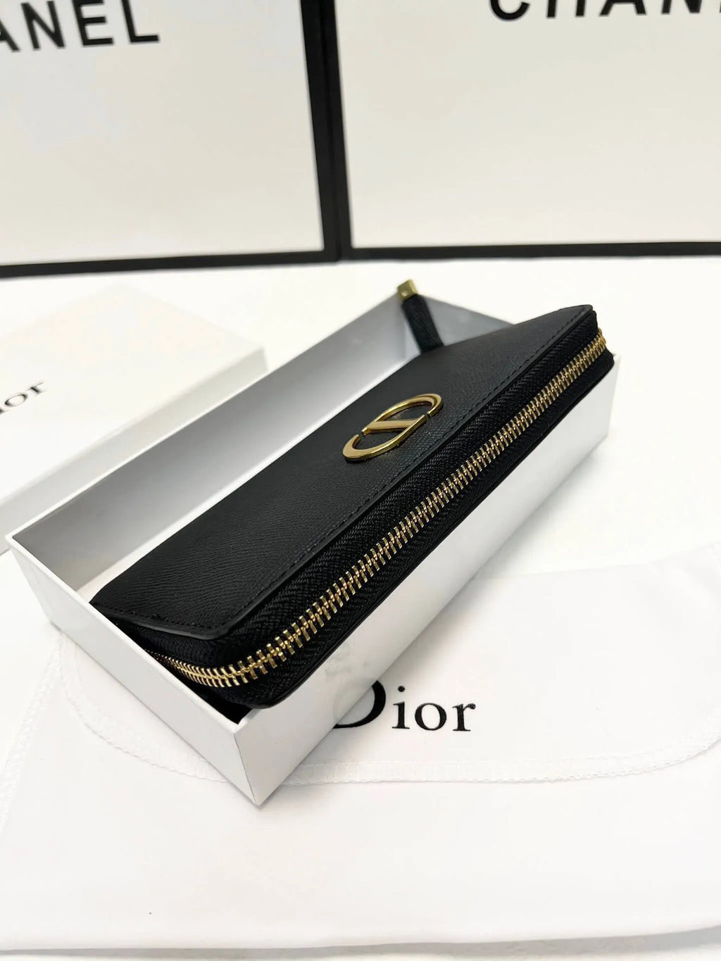 Metal Buckle Long Zip-Around Wallet