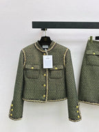 Cropped Tweed Jacket Skirt Co-ord Set