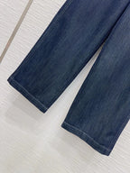 Dark Raw Denim Logo Jeans