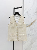Apricot Textured Tweed Vest