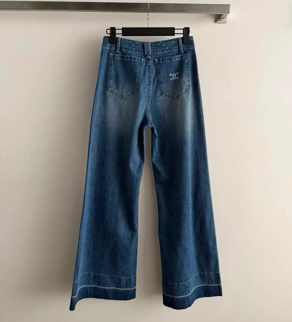 Vintage Washed Flare Jeans