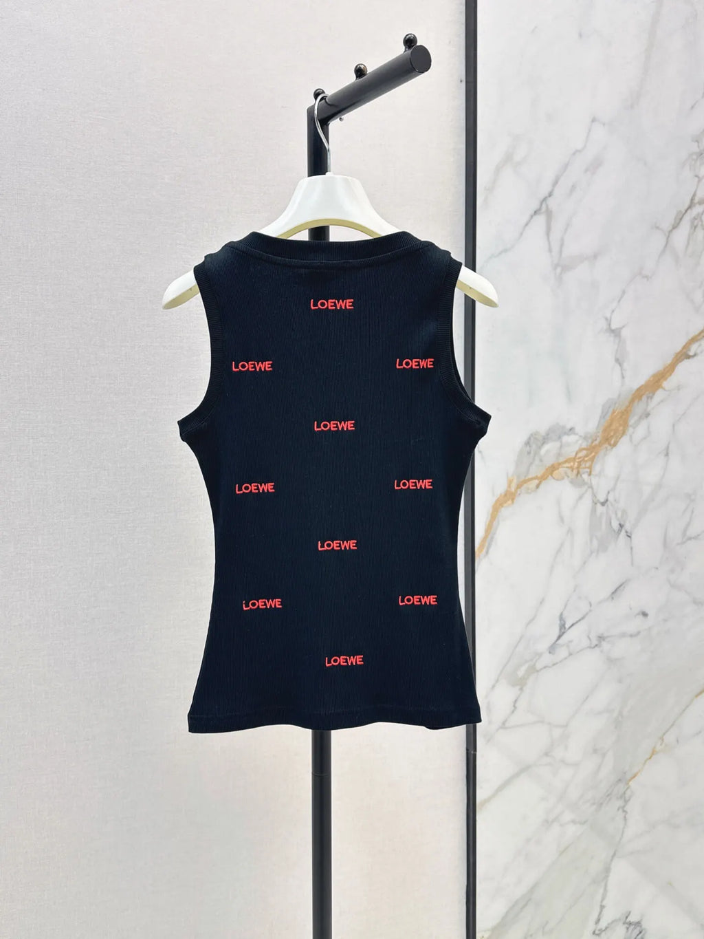Multi Logo Fitted Rib Knit Vest