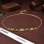 Fashionable Diamond Letter Necklace