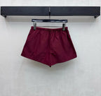 Burgundy Nylon Casual Sports Matching Set