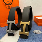 Classic Simple Letter Buckle Leather Belt