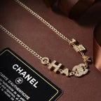 Fashionable Diamond Letter Necklace