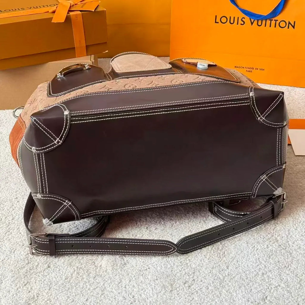Canvas and Leather Patchwork Bag
