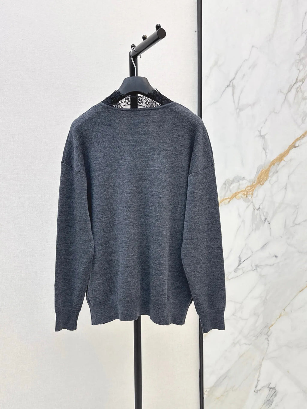 Lace V-neck Knit Top