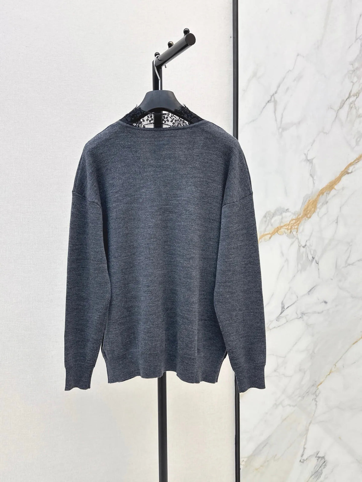 Lace V-neck Knit Top