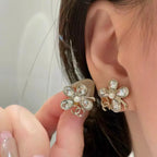 Crystal Four-Leaf Clover Stud Earrings